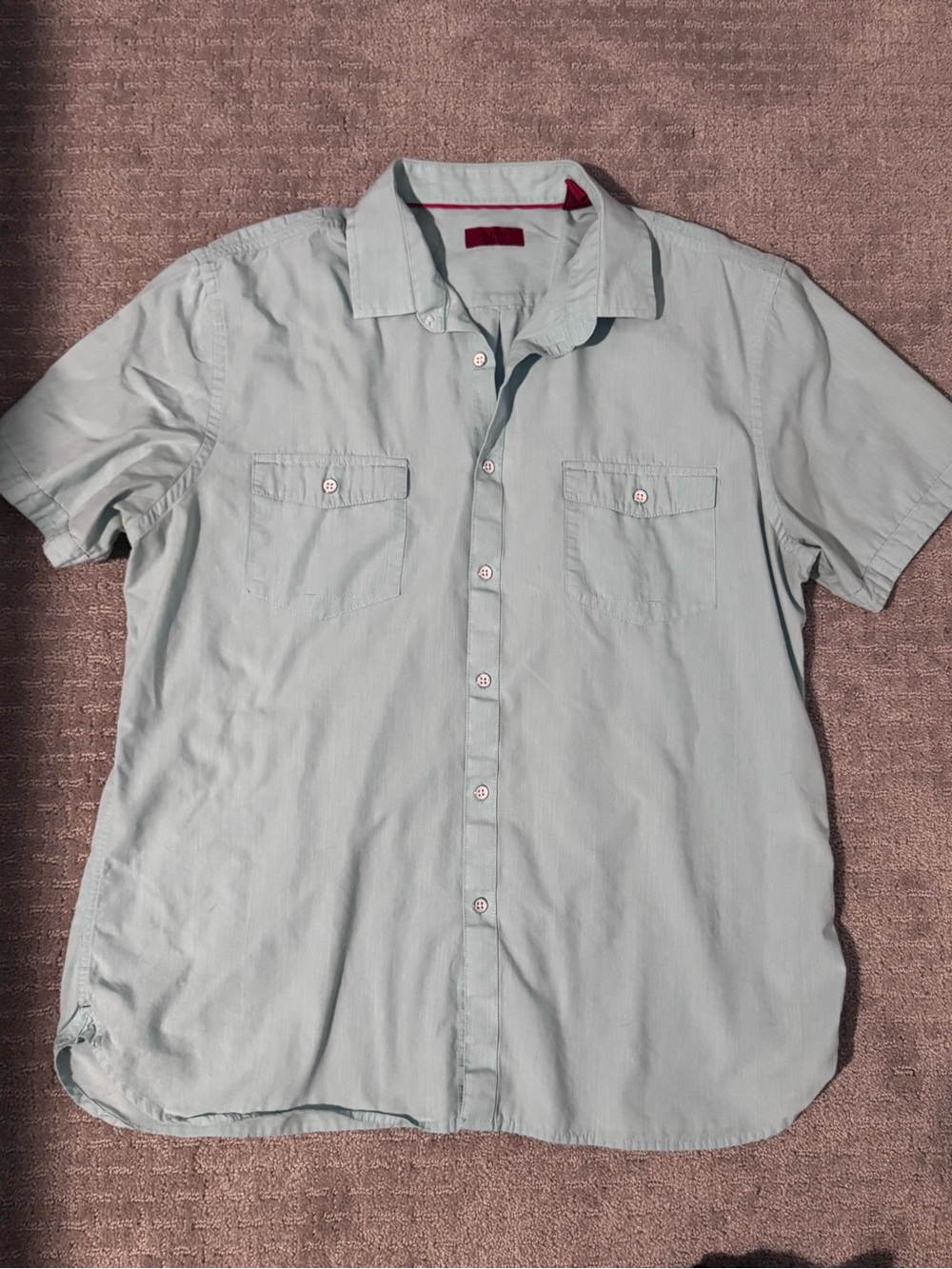 Alfani Light Blue Short-Sleeve Button-Down Shirt